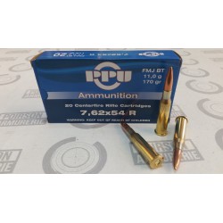 20 CARTOUCHES PARTIZAN 7.62X54R 170GR FMJ BT