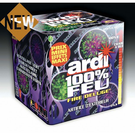 FEU D'ARTIFICE 100% FEU FIRE DELUGE 25 DEPARTS