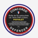 50 CARTOUCHES CONCORDE PISTOLET 9MM A BLANC