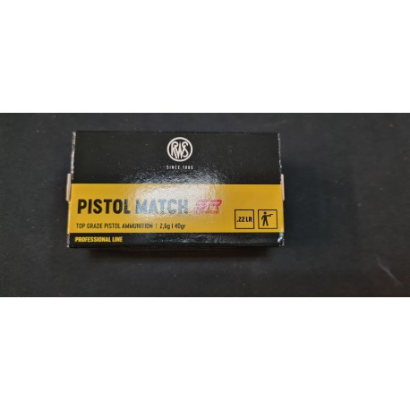 50 cartouches RWS pistol match SR 22lr 40 grains