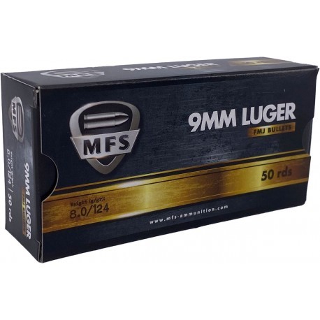 50 cartouches MFS 124g fmj 9para