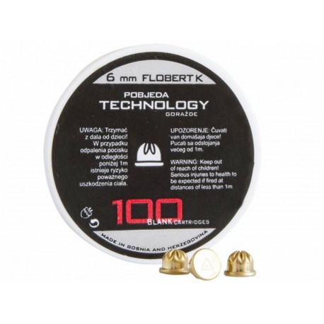 100 CARTOUCHES FLOBERT CONIQUE 6MM