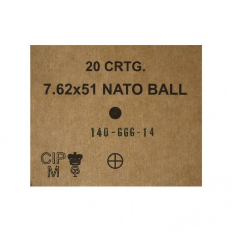 20 cartouches GGG 7.62x51 nato 147gr nato