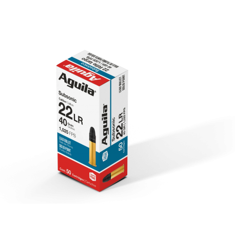 50 cartouches AGUILA 22LR SUBSONIQUE sp40 grains