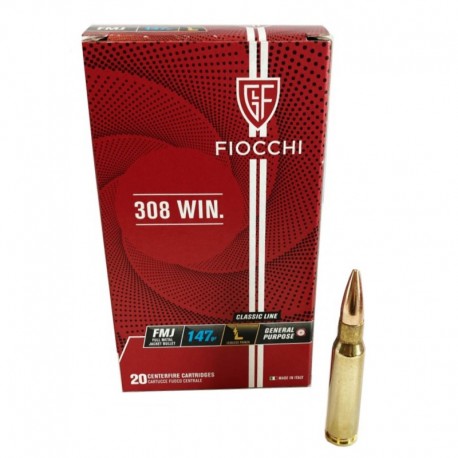 CARTOUCHES FIOCCHI 308WIN 147GR FMJ boite de 20