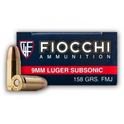 50 Cartouches Fiocchi classique c/9 Luger subsonic fmj 158 grs